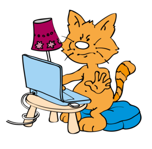 Katze surft im Internet